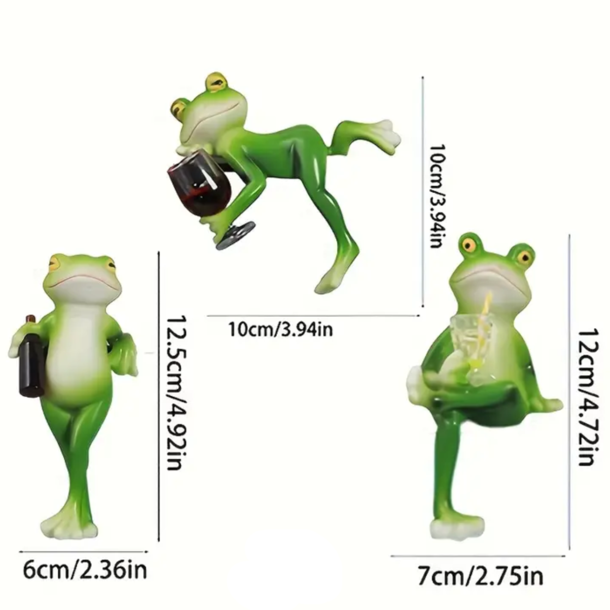 Garden Statue Frog Decor for Flower Pots Hand Painted Outdoor