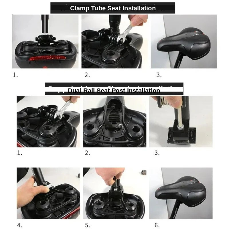 Bike Seat Comfortable Memory Foam Wide Bicycle Saddle for Men Women