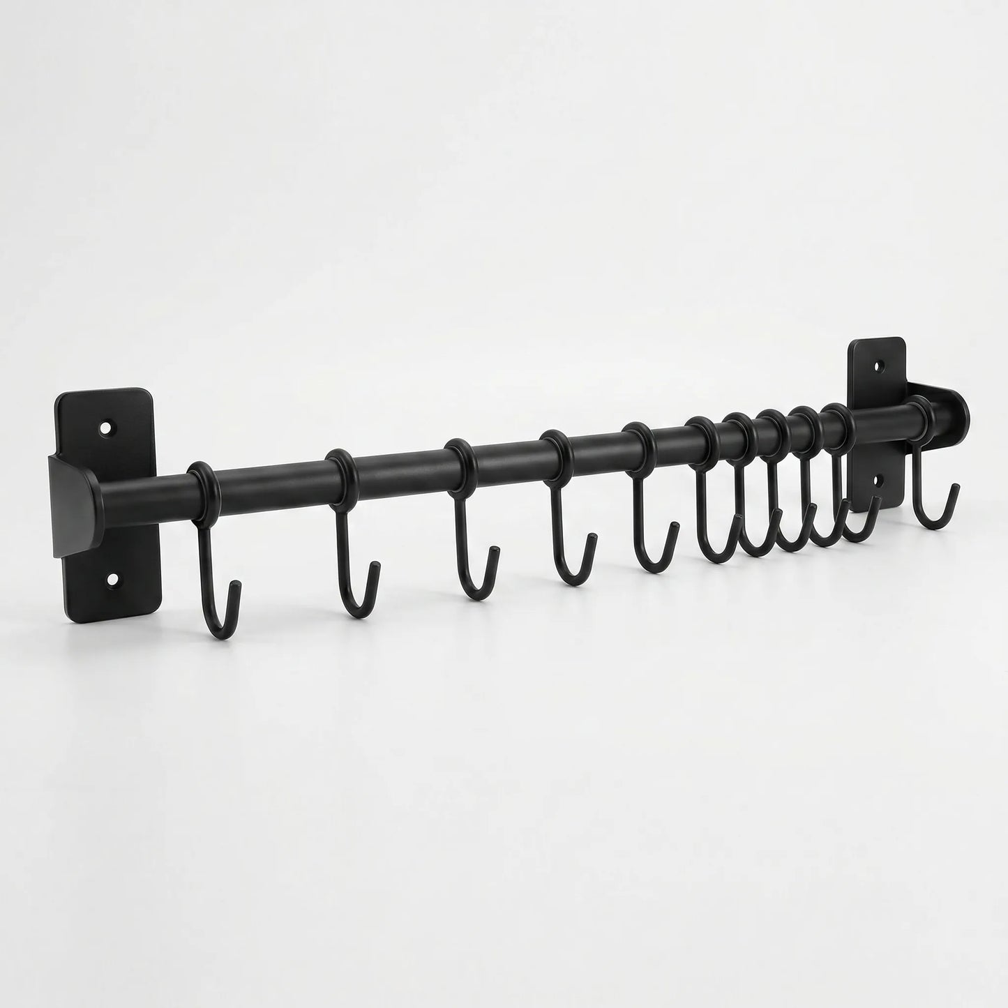 Kitchen Organizer Wall Mounted Utensil Rack with Hooks and Lid Holder