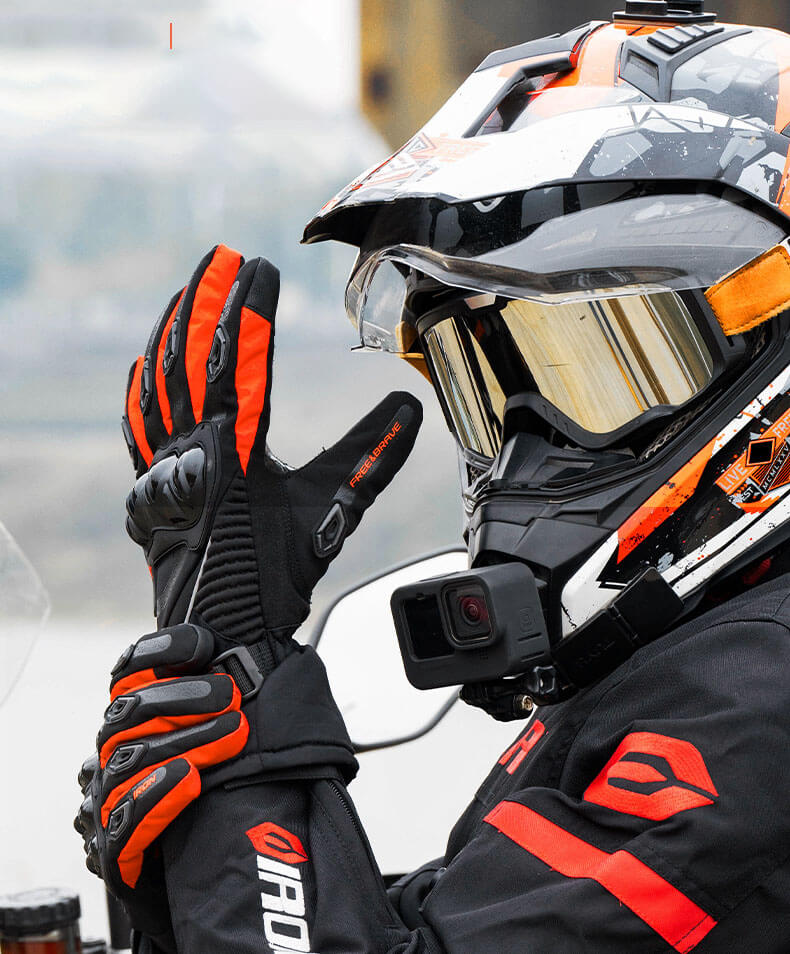 Winter Motorcycle Gloves Water Resistant Thermal with Knuckle Guard
