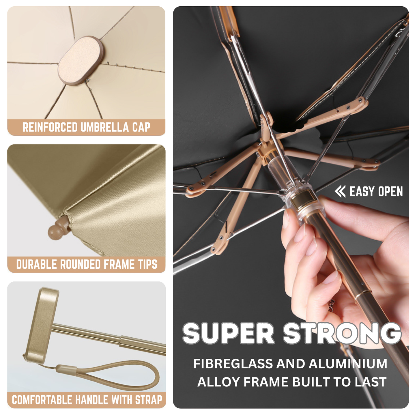 Umbrella Mini Travel UPF 50 Windproof Compact Folding Umbrella