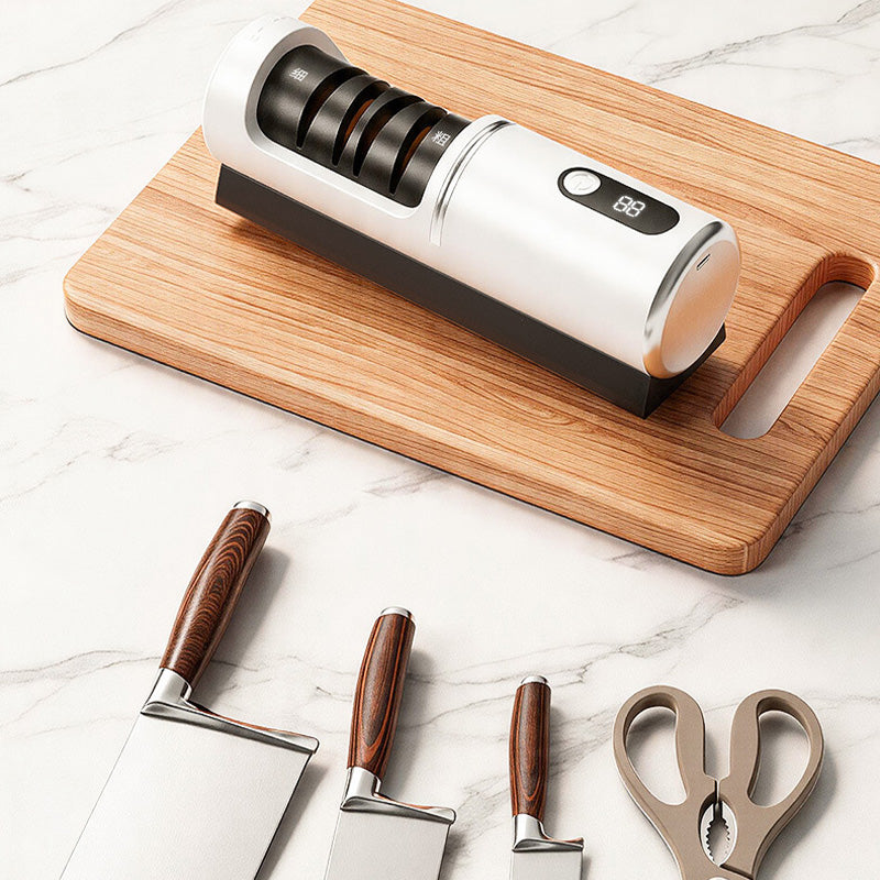 Electric Knife Sharpener USB Rechargeable 2 Stage for Kitchen Knives