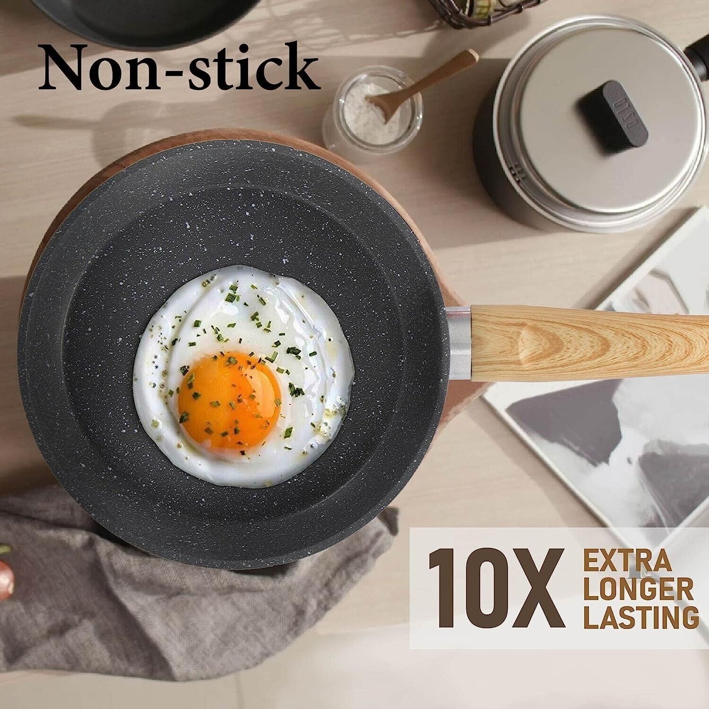 12-Piece Granite Coated Nonstick Cookware Set for Kitchens