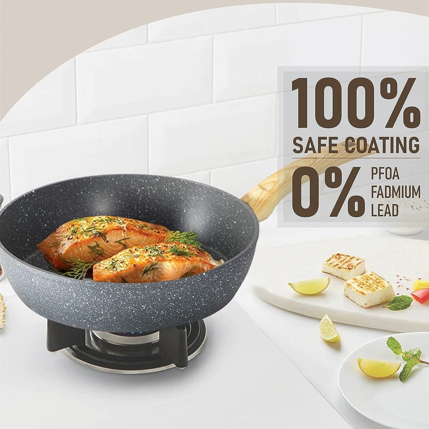 12-Piece Granite Coated Nonstick Cookware Set for Kitchens
