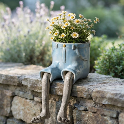 Succulent Pot Funny Planter with Dangling Legs Cute Shelf Sitter Gift