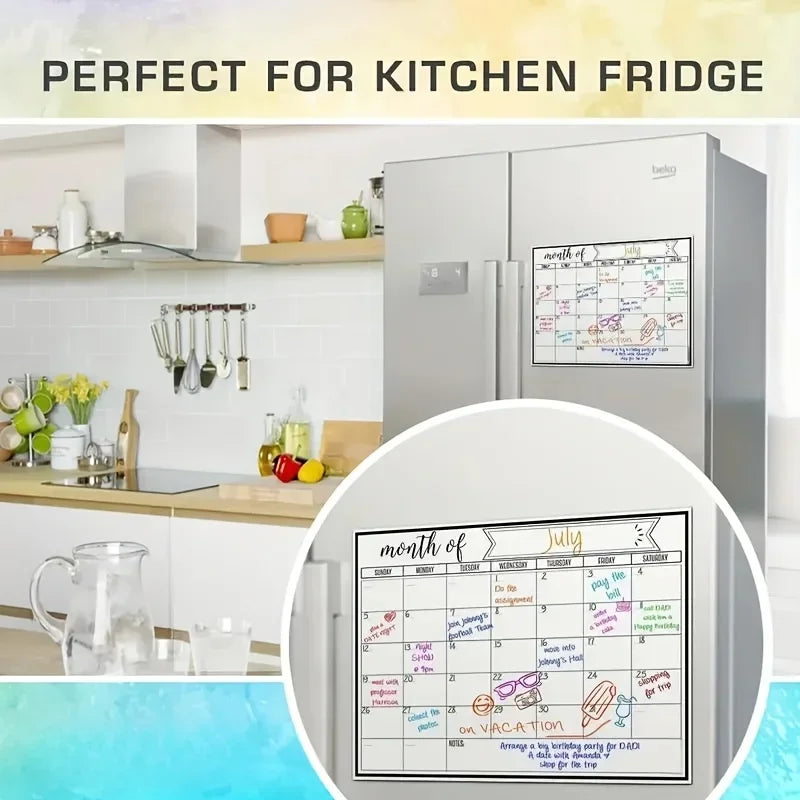 Dry Erase Calendar Magnetic Monthly Planner Whiteboard for Fridge