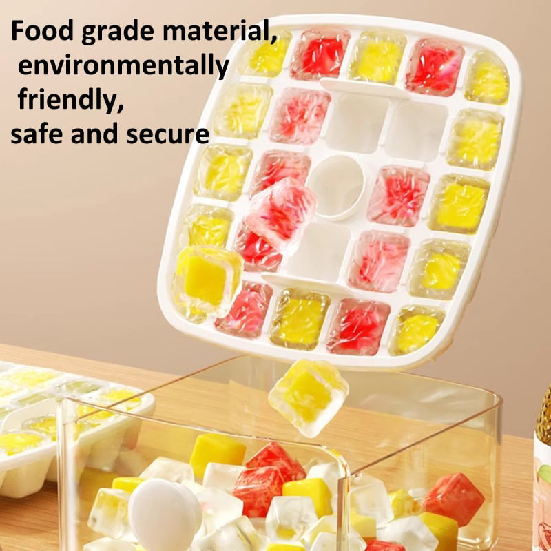 Ice Cube Tray Stackable Silicone Ice Maker Mold with Lid Leak Proof