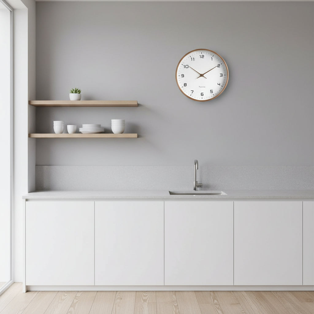 Wall Clock Wooden Scandinavian Minimalist Silent Quartz Clock