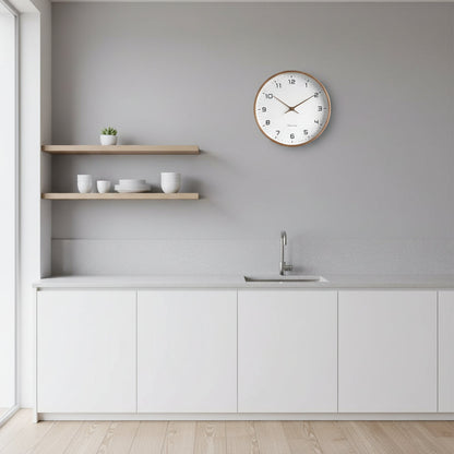 Wall Clock Wooden Scandinavian Minimalist Silent Quartz Clock
