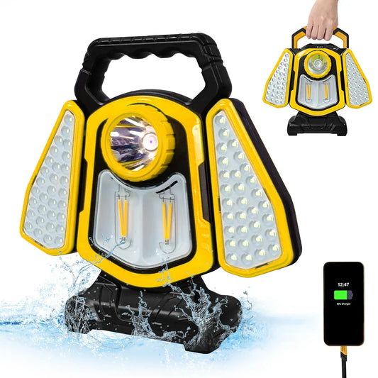 Solar Work Light Portable LED Rechargeable Outdoor Flood Light