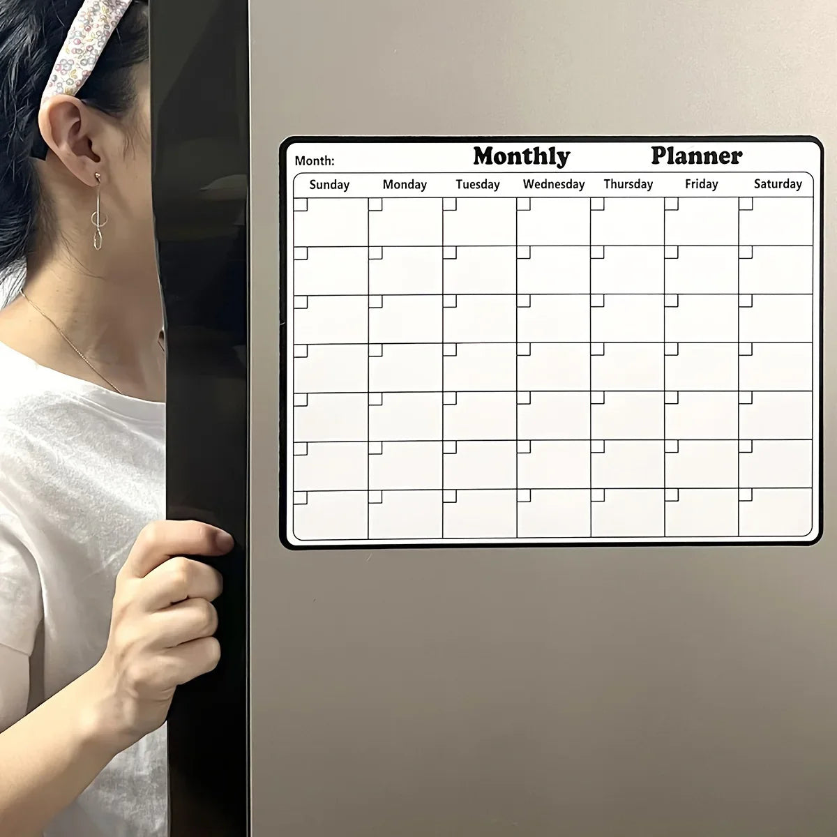 Dry Erase Calendar Magnetic Monthly Planner Whiteboard for Fridge