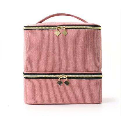 Nail Art Organizer Bag Double Layer Spill Proof Nail Storage Case