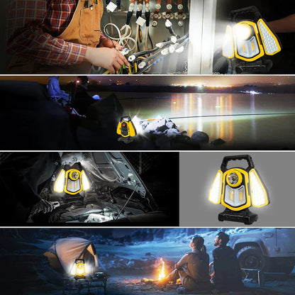 Solar Work Light Portable LED Rechargeable Outdoor Flood Light