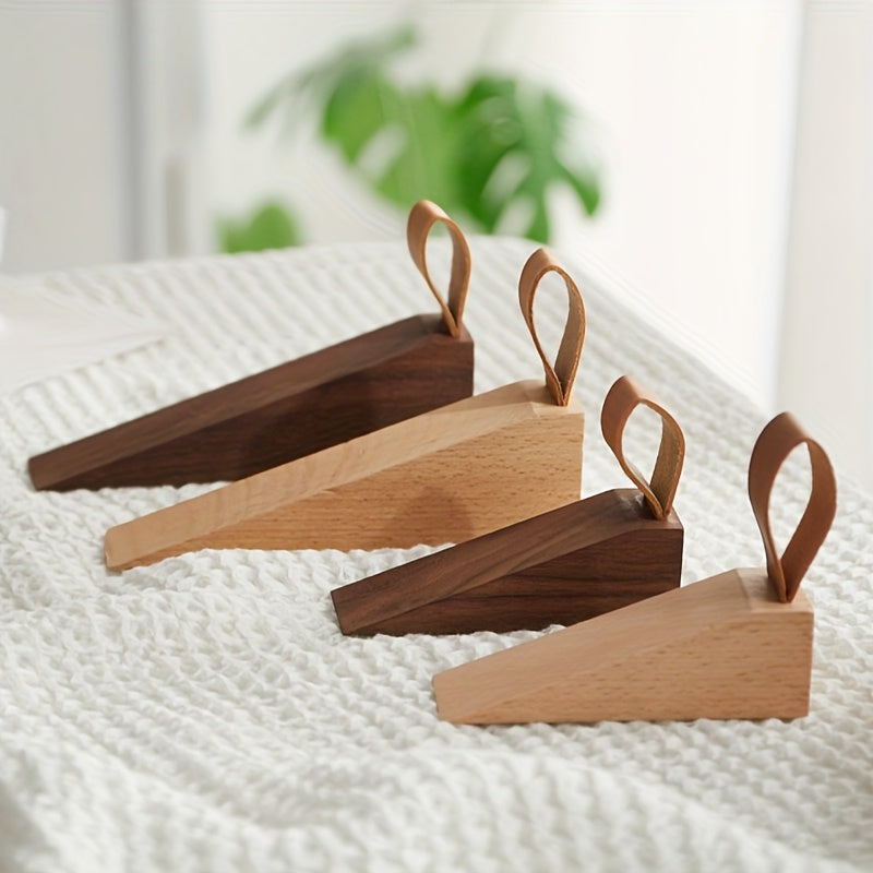 Door Stop Wooden Wedge Non Slip Floor Protector