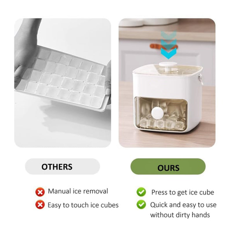 Ice Cube Tray Stackable Silicone Ice Maker Mold with Lid Leak Proof