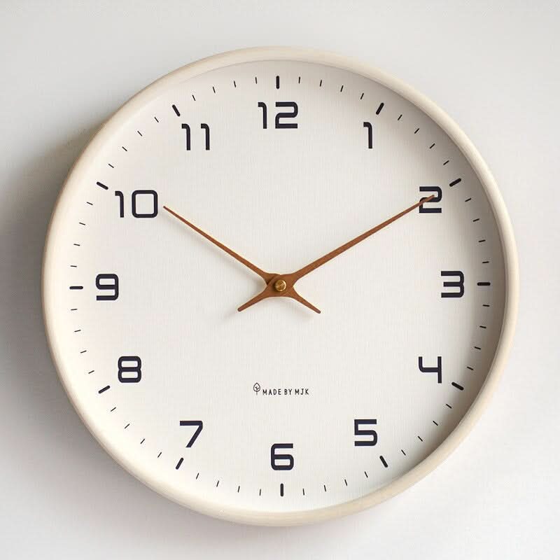 Wall Clock Wooden Scandinavian Minimalist Silent Quartz Clock