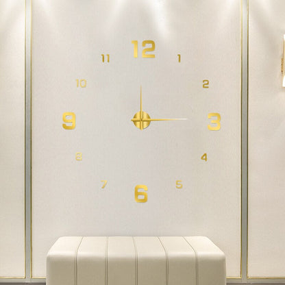 DIY Wall Clock Large 3D Frameless Silent for Living Room Decor