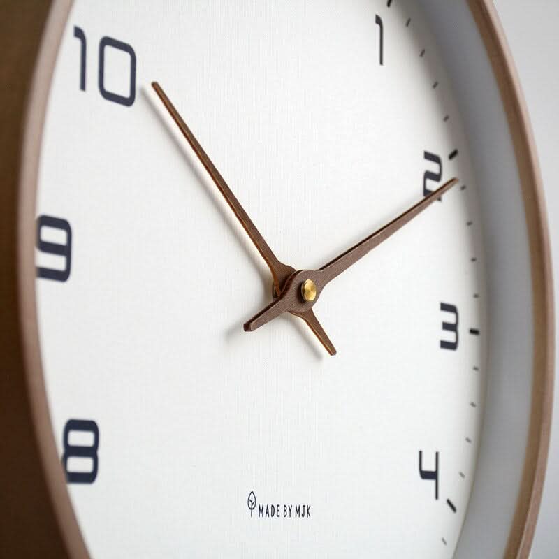 Wall Clock Wooden Scandinavian Minimalist Silent Quartz Clock