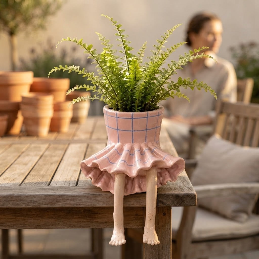 Succulent Pot Funny Planter with Dangling Legs Cute Shelf Sitter Gift