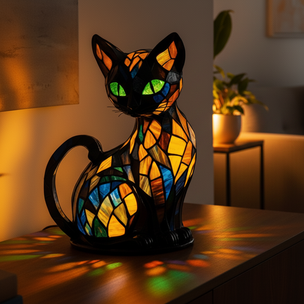 Night Light Cat Lamp Rechargeable Silicone Touch LED Light