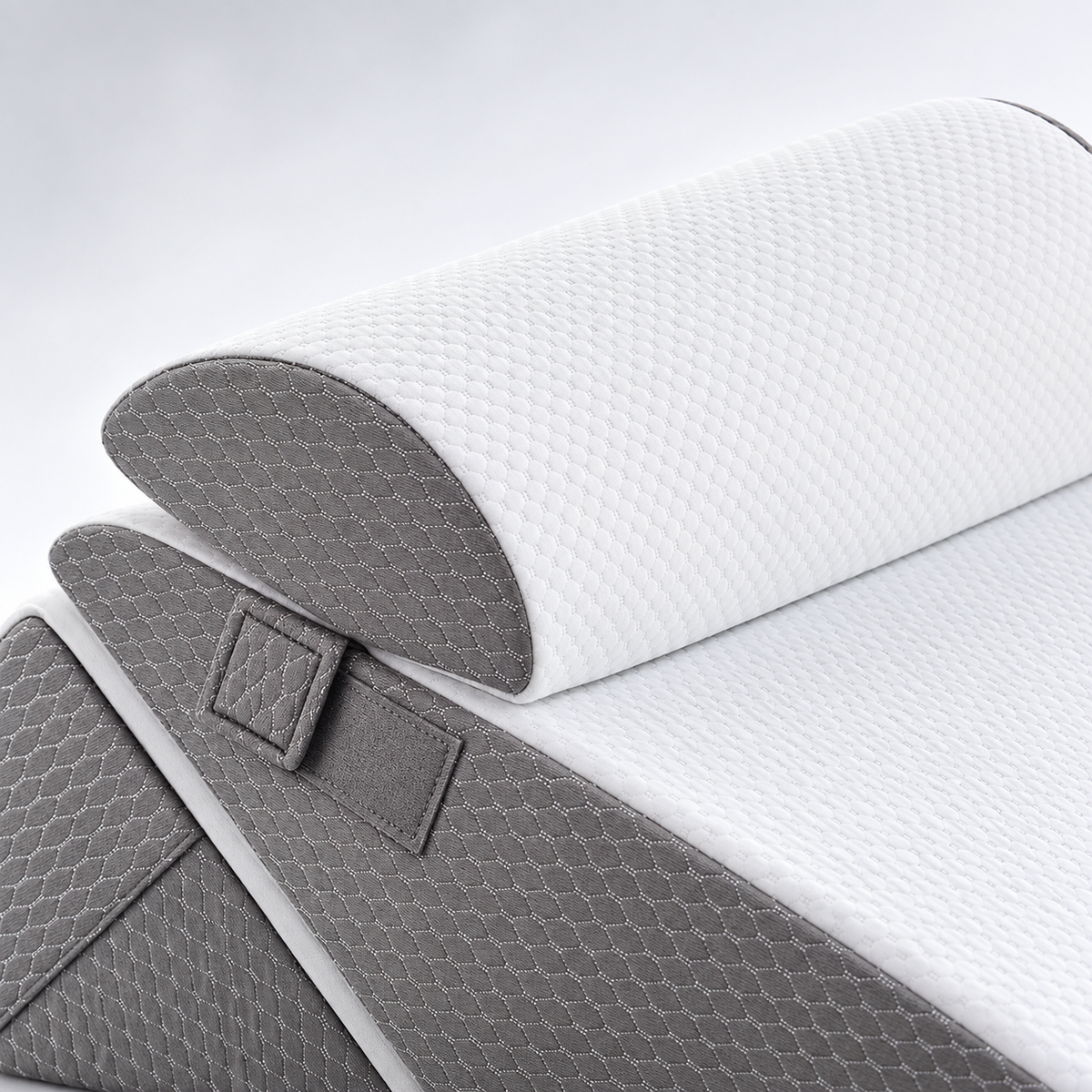 Wedge Pillow Adjustable Memory Foam Bed Reading Pillow with Neck Roll