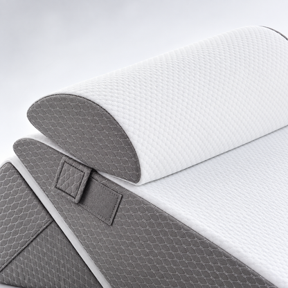 Wedge Pillow Adjustable Memory Foam Bed Reading Pillow with Neck Roll