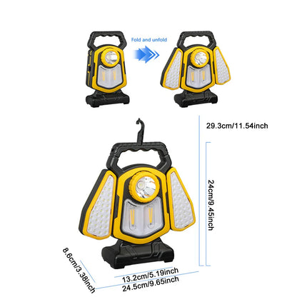 Solar Work Light Portable LED Rechargeable Outdoor Flood Light