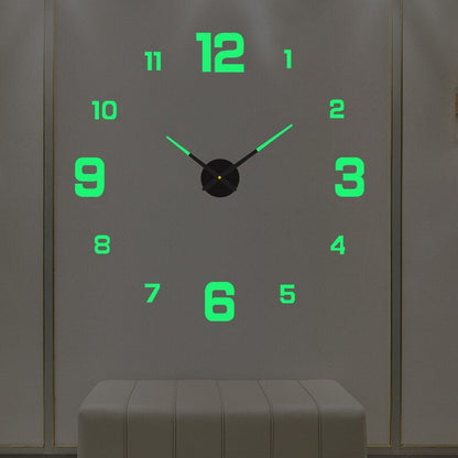 DIY Wall Clock Large 3D Frameless Silent for Living Room Decor