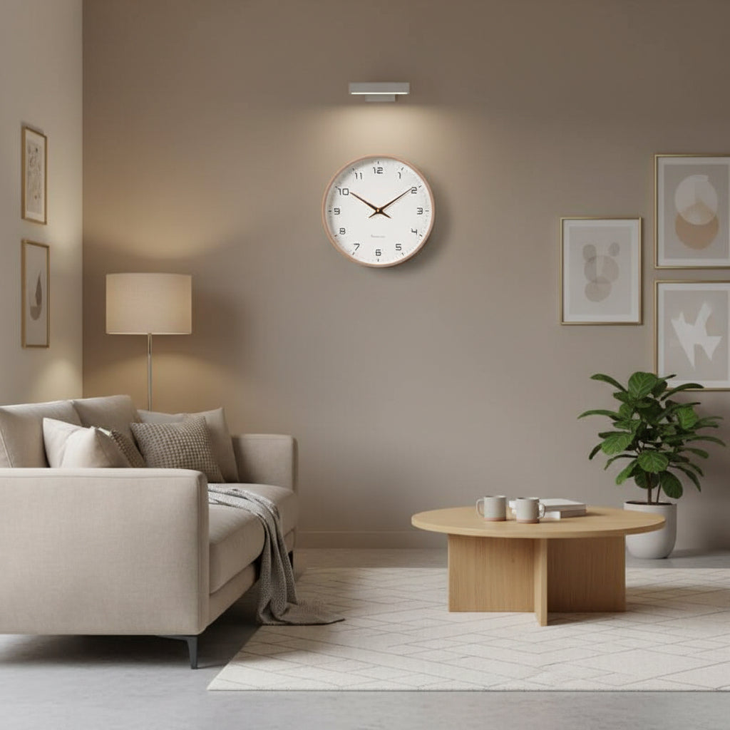 Wall Clock Wooden Scandinavian Minimalist Silent Quartz Clock