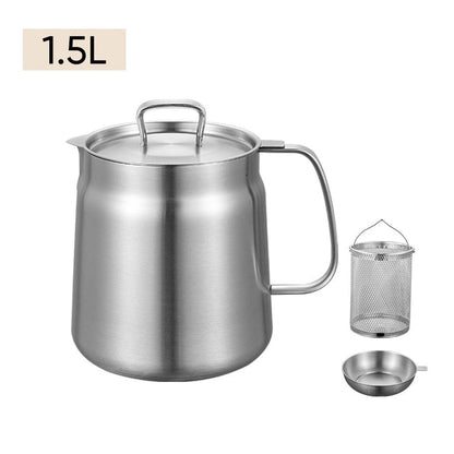 Oil Dispenser Oil Strainer Stainless Steel Cooking Oil Filter Pot