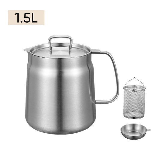Oil Dispenser Oil Strainer Stainless Steel Cooking Oil Filter Pot