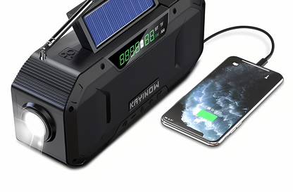 Emergency Radio Hand Crank Solar with Power Bank Flashlight SOS