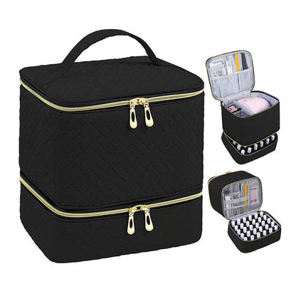 Nail Art Organizer Bag Double Layer Spill Proof Nail Storage Case