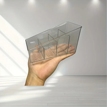 Remote Control Holder Clear Acrylic Desk Organizer with 4 Compartments