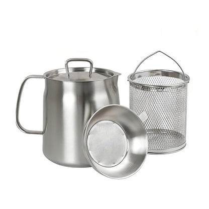 Oil Dispenser Oil Strainer Stainless Steel Cooking Oil Filter Pot