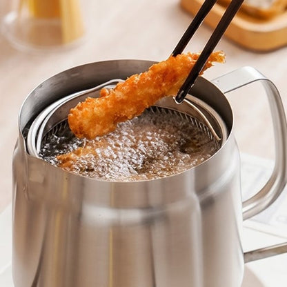 Oil Dispenser Oil Strainer Stainless Steel Cooking Oil Filter Pot
