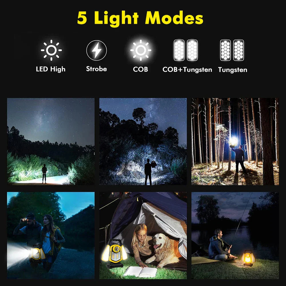 Solar Work Light Portable LED Rechargeable Outdoor Flood Light