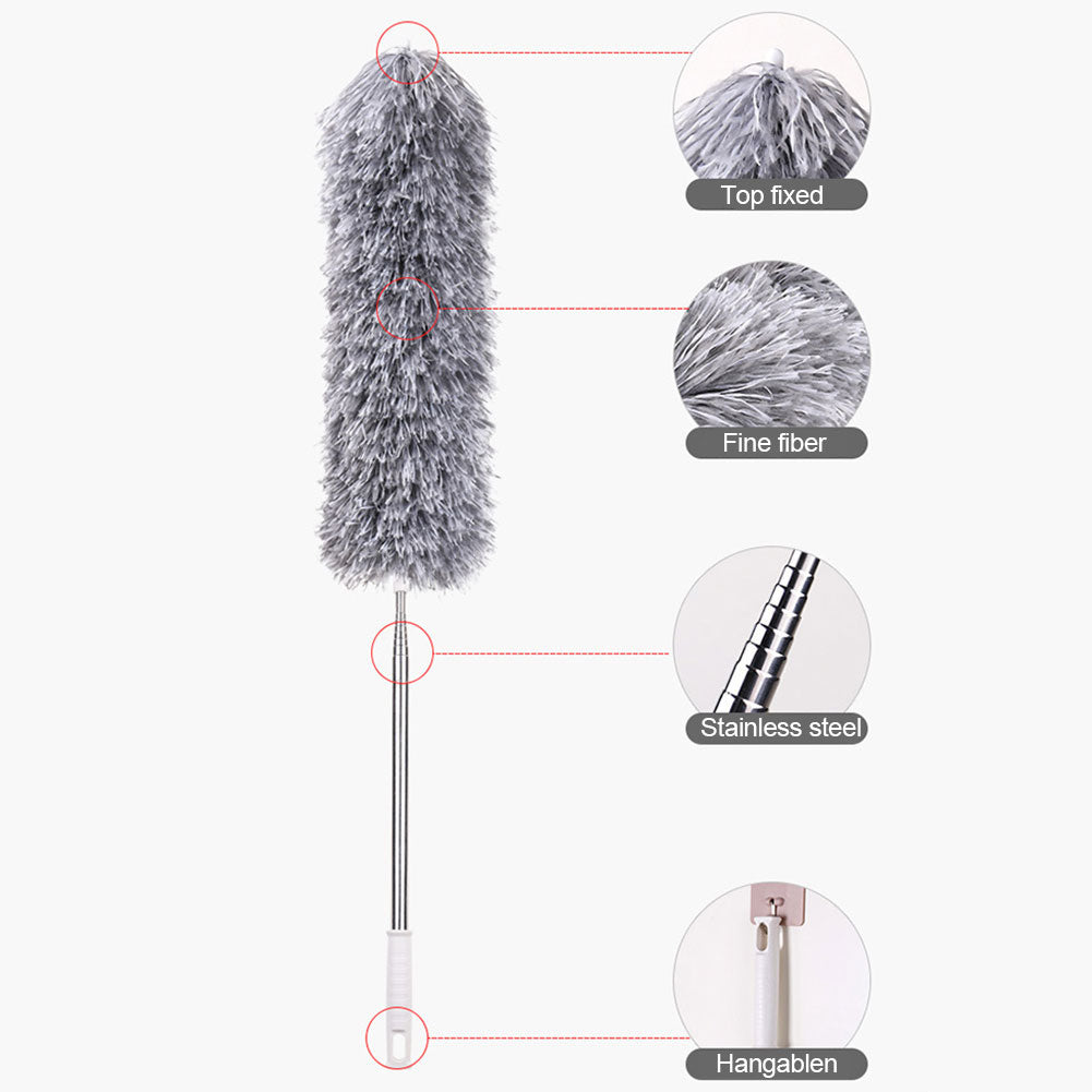 Duster with Extension Pole Microfiber for High Ceiling Fan Cobweb
