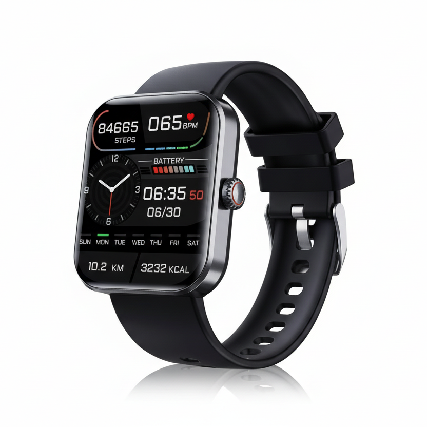 Smart Watch Health Monitor with Glucose Trend and Heart Tracking