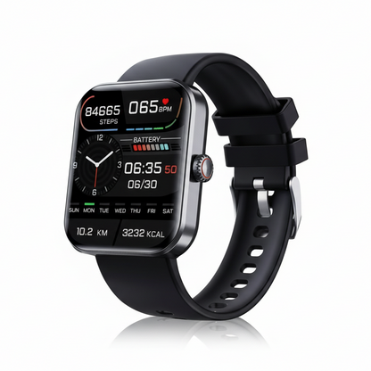 Smart Watch Health Monitor with Glucose Trend and Heart Tracking