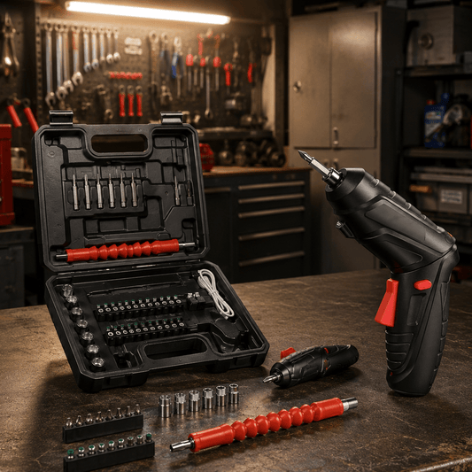Electric Screwdriver Cordless Rechargeable Set with Bits and Case