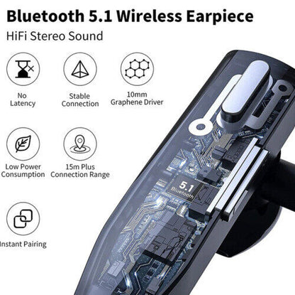 Bluetooth Headset Wireless Ear Hook Noise Cancelling Mic