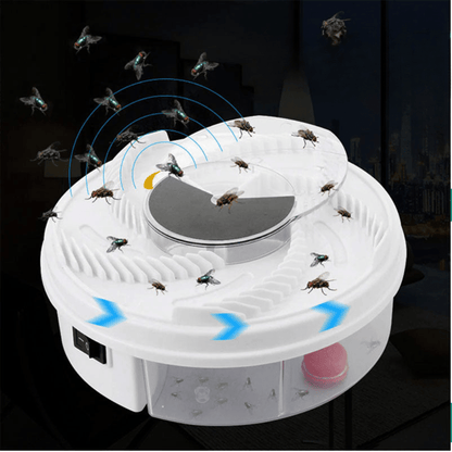 Electric Fly Trap Indoor Automatic Rotating Catcher No Zapper