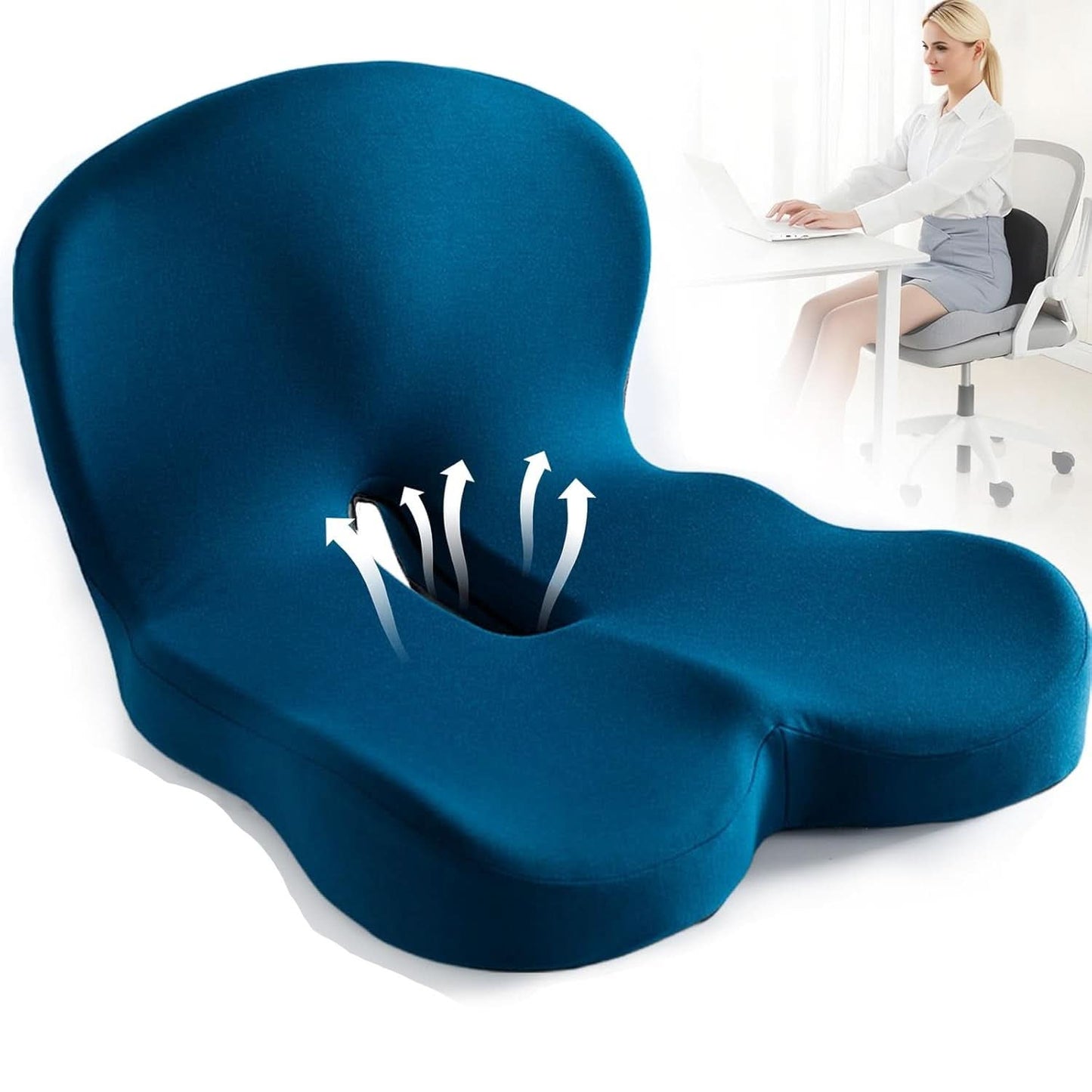 Seat Cushion Memory Foam Ergonomic Office Chair Pad