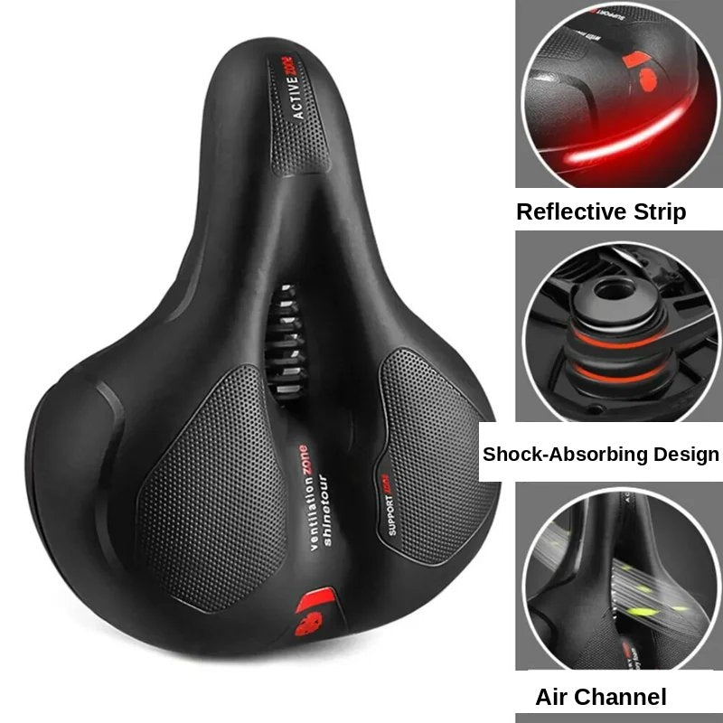 Bike Seat Comfortable Memory Foam Wide Bicycle Saddle for Men Women