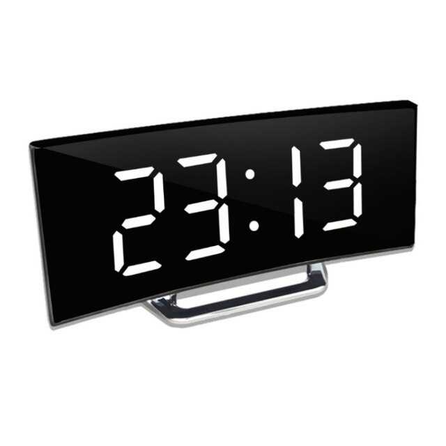 Digital Alarm Clock for Bedroom LED Mirror Display Auto Dimming
