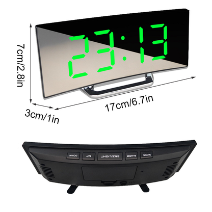Digital Alarm Clock for Bedroom LED Mirror Display Auto Dimming