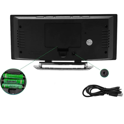 Digital Alarm Clock for Bedroom LED Mirror Display Auto Dimming