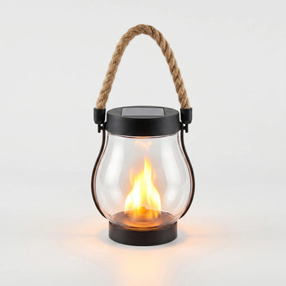 Solar Lantern Outdoor Light Flickering Flame Hanging Lamp