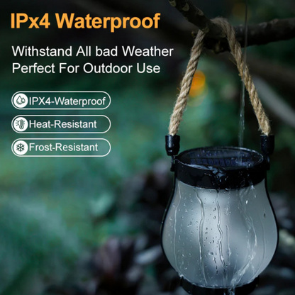 Solar Lantern Outdoor Light Flickering Flame Hanging Lamp